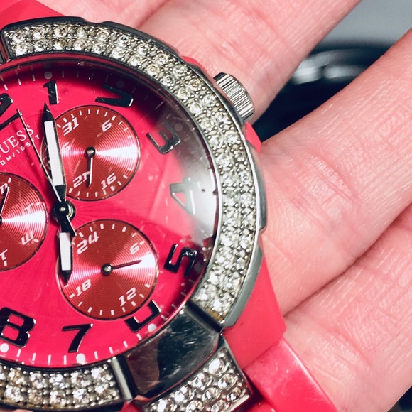 Juniors Pink Guess watch w/ bling (older child) - Picture 6 of 7